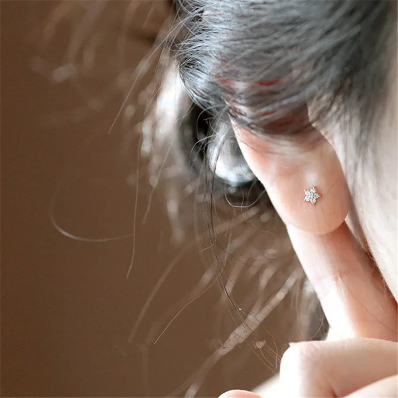 14k gold pavé crystal earrings

