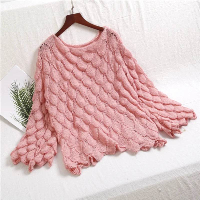 Stylemein - Loose Knit Sweater – Cute 3D Casual Pullover Jumper