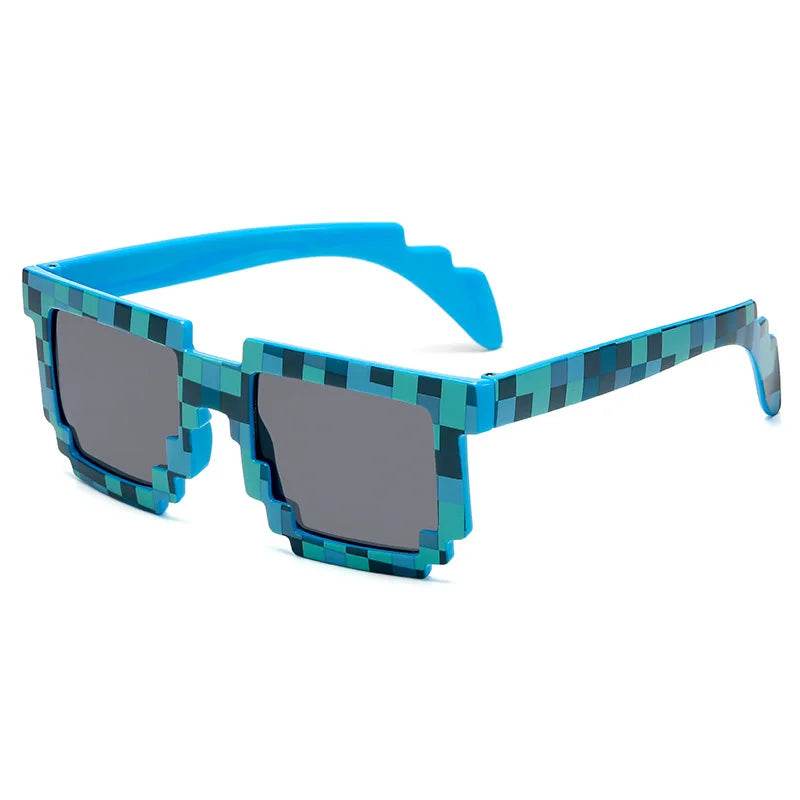 Stylemein - Pixel Sunglasses – Fun Mosaic Creeper Glasses for Kids and Teens