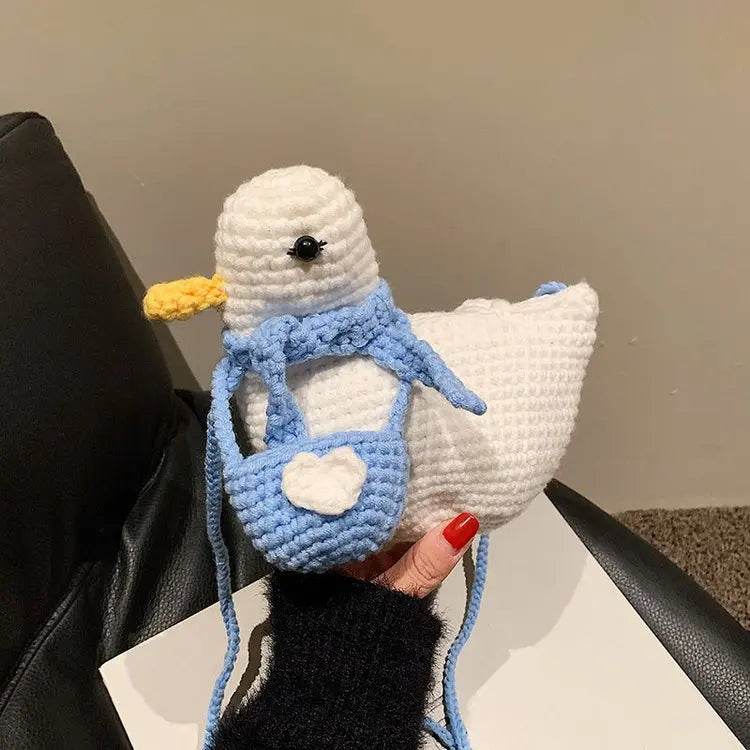 Adorable Knitted Duck-Shaped Crossbody Bag: Trendy Korean Fashion - Stylemein