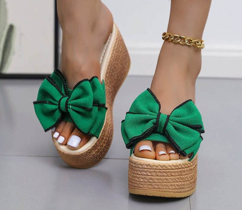 9cm Wedge Platform Slides – Summer Flip Flops, High Heel Beach Slippers, Casual Slip-On Shoes - Stylemein