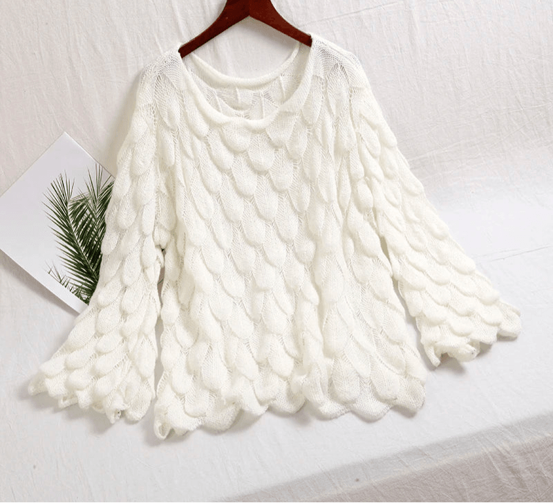 Stylemein - Loose Knit Sweater – Cute 3D Casual Pullover Jumper