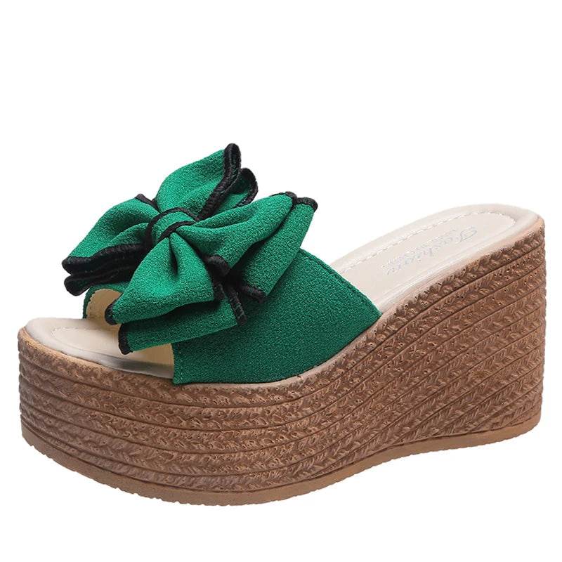 9cm Wedge Platform Slides – Summer Flip Flops, High Heel Beach Slippers, Casual Slip-On Shoes - Stylemein