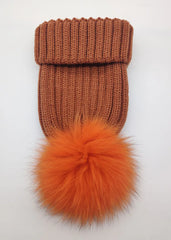 Winter Luxe: 100% Natural Soft Fox Fur Pom-Pom Knit Hat