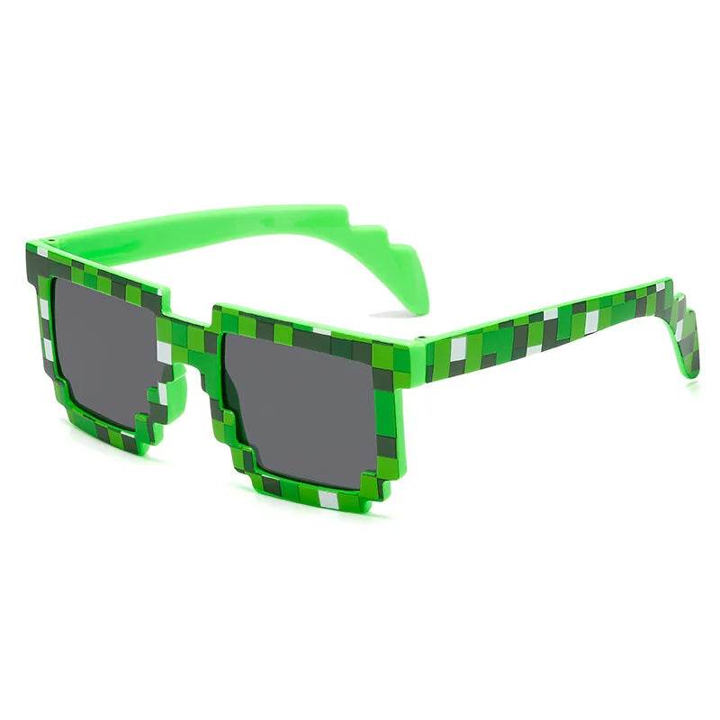 Stylemein - Pixel Sunglasses – Fun Mosaic Creeper Glasses for Kids and Teens