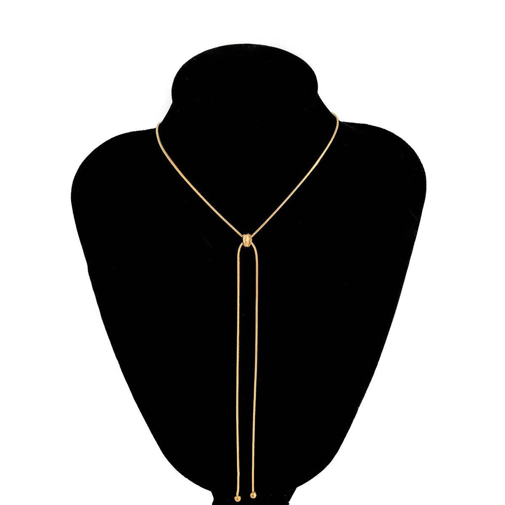 Kpop Snake Chain Choker Necklace with Ball Pendant for Women - Stylemein