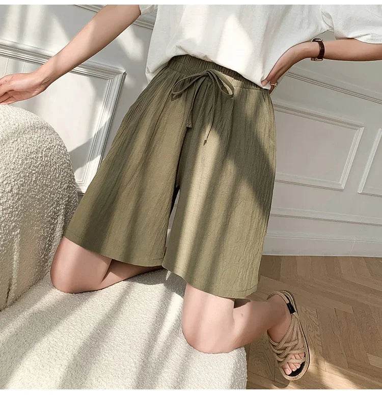 Short skirt | Embroidery Elastic Waist Korean Style Short skirt | Colorful Simple Oversize Female Trousers - Stylemein