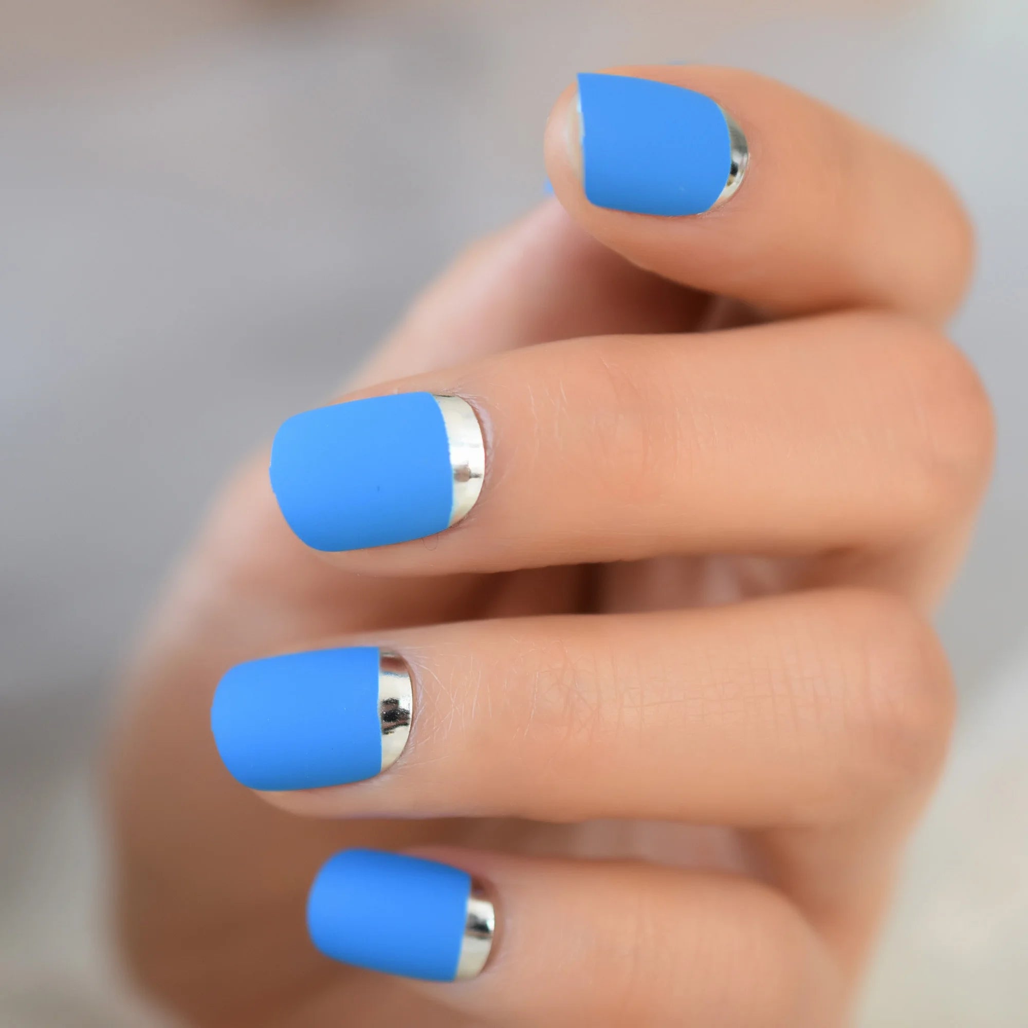 Glitter French Fake Nails – 24pcs Wearable UV False Nail Set