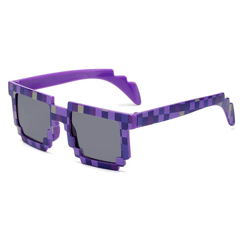 Stylemein - Pixel Sunglasses – Fun Mosaic Creeper Glasses for Kids and Teens