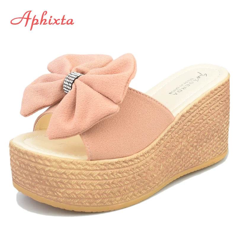 9cm Wedge Platform Slides – Summer Flip Flops, High Heel Beach Slippers, Casual Slip-On Shoes - Stylemein
