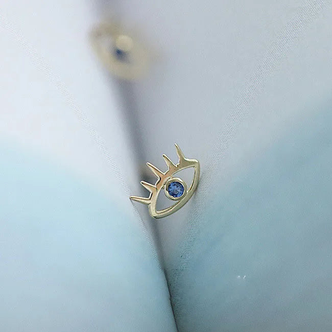 925 Sterling Silver Four-Pointed Star Earrings – 14k Gold Plated Crystal Studs