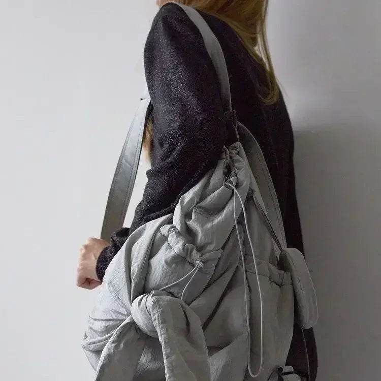 Stylish Drawstring Backpack for Women: High-Capacity & Fashionable Nylon - Stylemein