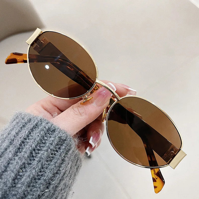 Retro Oval Metal Frame Sunglasses – Classic Unisex UV400 Eyewear for Outdoor Style and Sun Protection