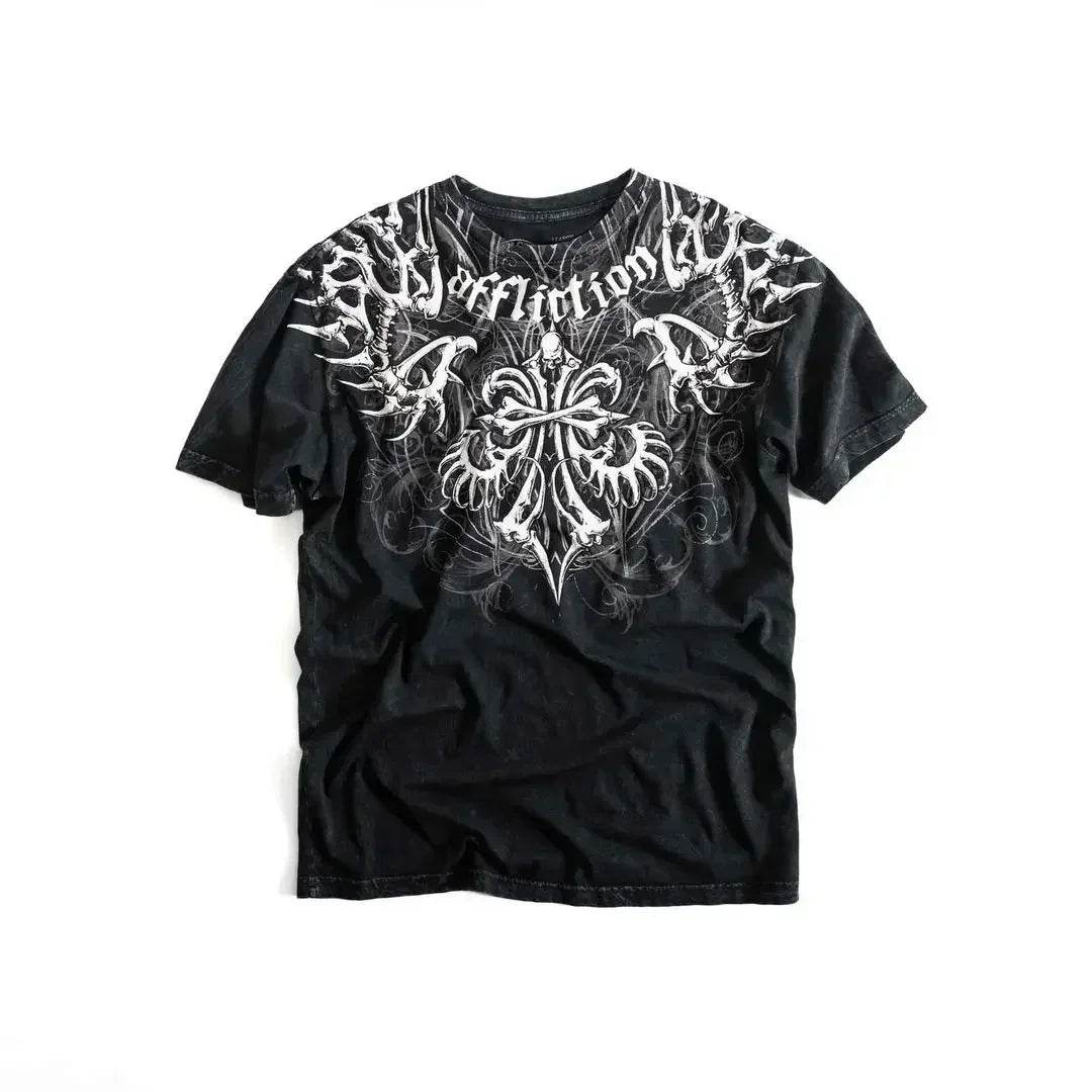 Oversized Vintage Graphic T-Shirt for Women – Edgy Punk Streetwear Tee with Bold Hip Hop Print - Stylemein