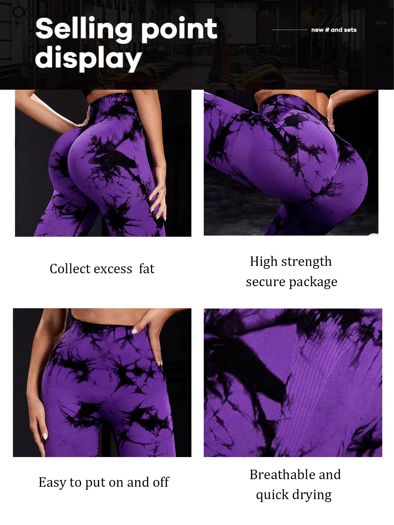 Trendy Tie-Dye Seamless Leggings – High Stretch Tummy Control Yoga Tights