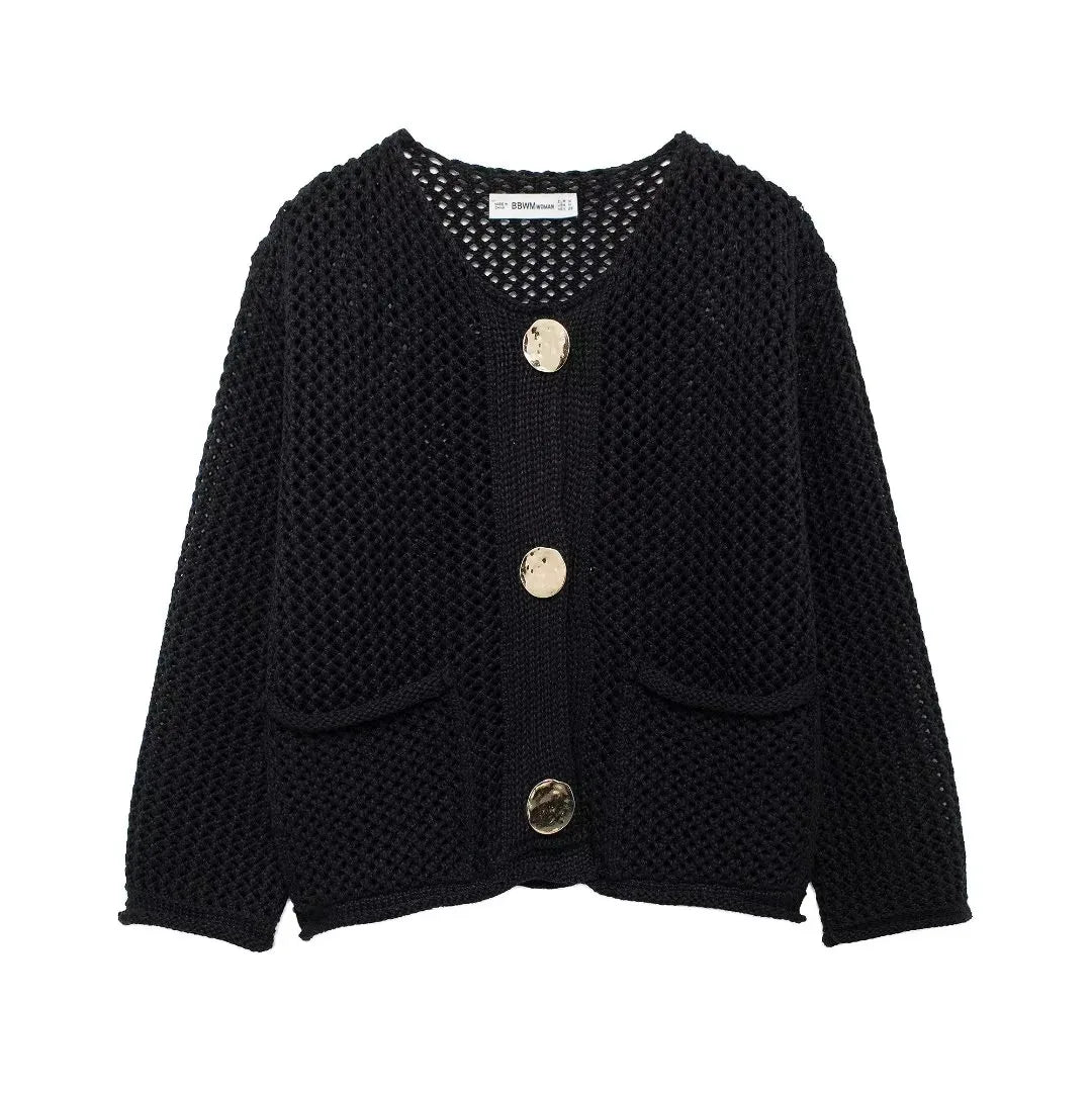 Women’s Knitted Cardigan – Loose Button Long Sleeve Autumn Winter Sweater