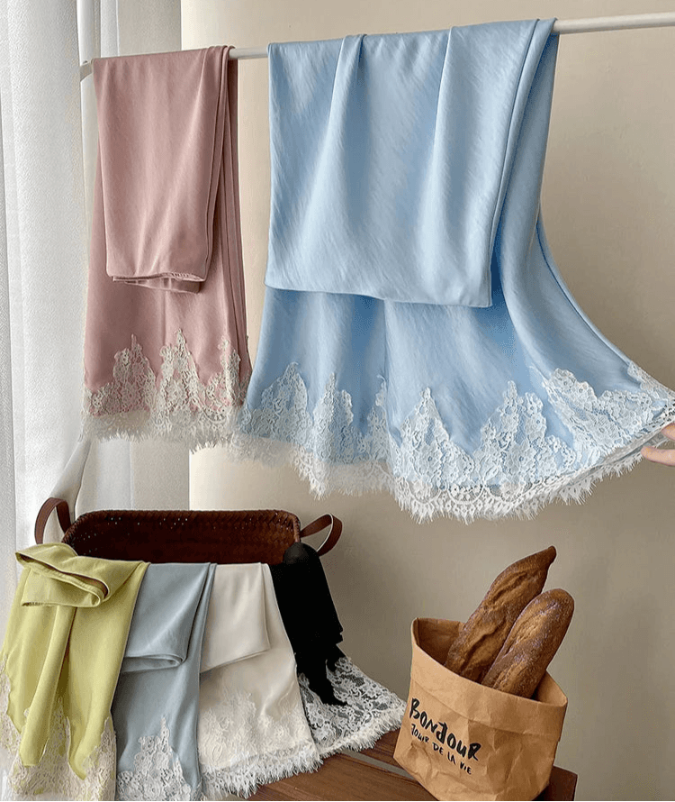 Elegant Satin Mermaid Skirt – Lace Patchwork A-Line Midi Skirt - Stylemein