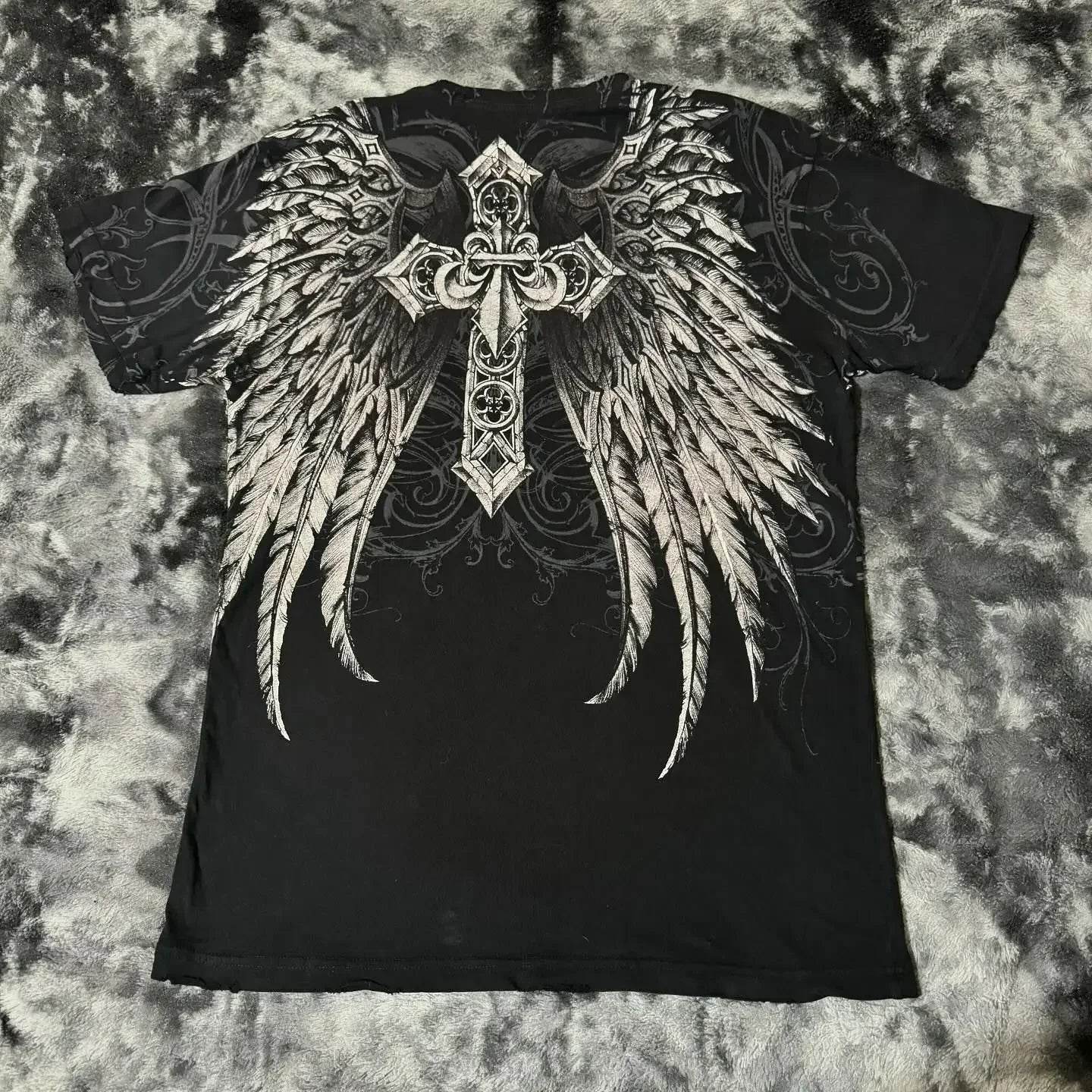 Oversized Vintage Graphic T-Shirt for Women – Edgy Punk Streetwear Tee with Bold Hip Hop Print - Stylemein