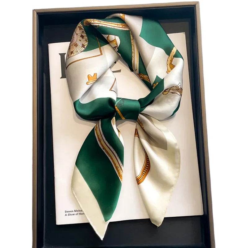 Stylemein - Luxury Satin Square Neckerchief for Women – Silk Feeling Scarf & Headband