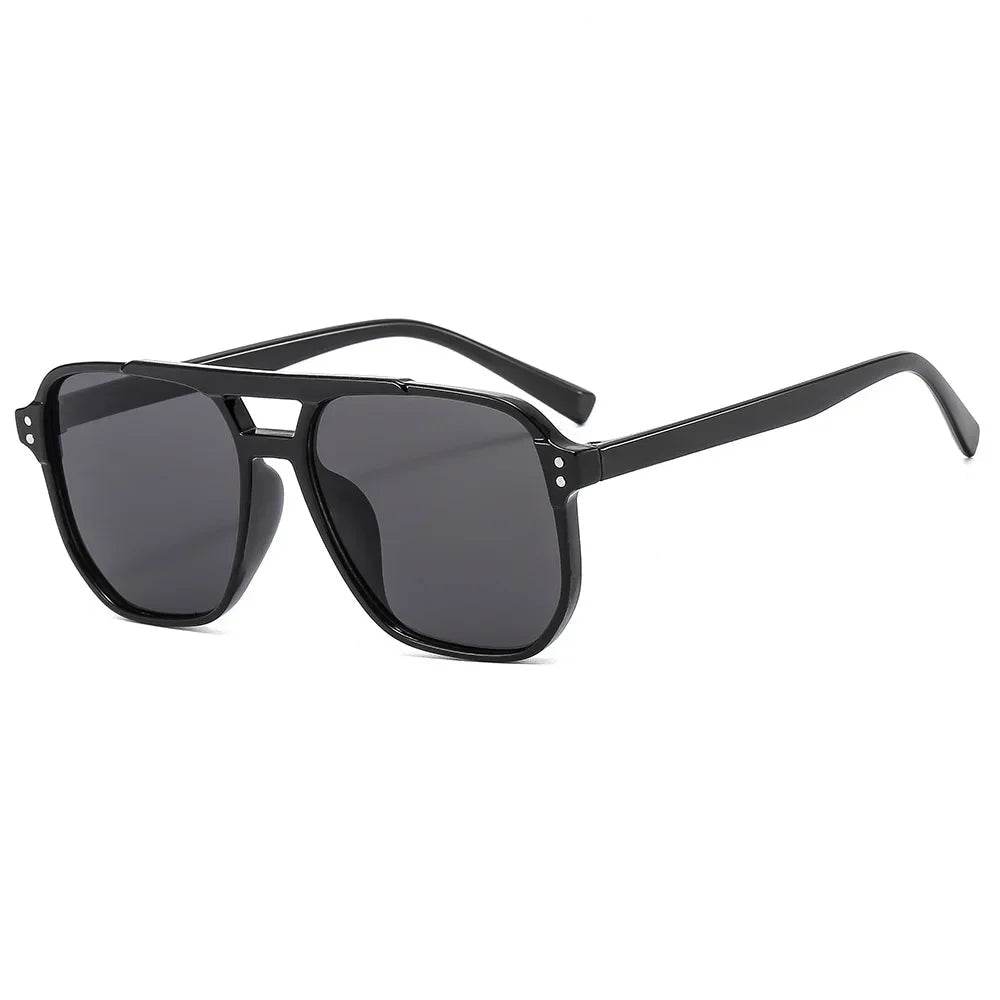 Stylemein - Vintage Square Sunglasses – Thick Frame Double Bridge UV400 Eyewear