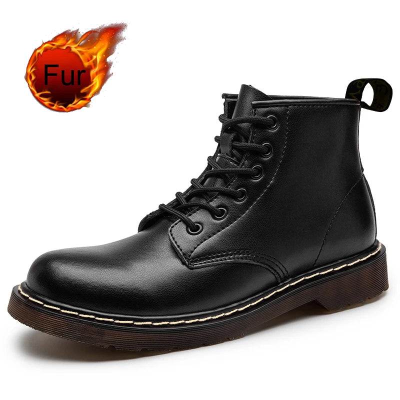 Genuine Leather Unisex Snow Boots – Warm, Stylish & Weather-Ready (Sizes 37–48) - Stylemein