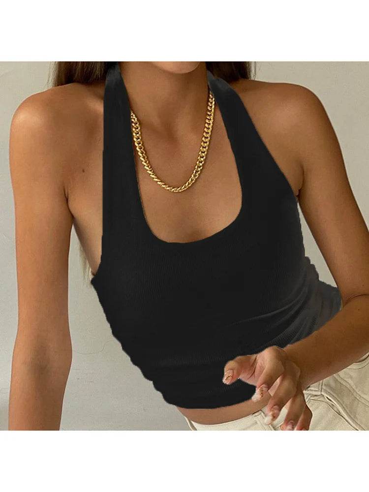 Solid V-Neck Camisole Top – Slim Fit Sleeveless Streetwear Vest - Stylemein