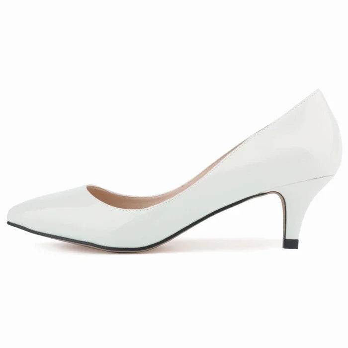 Classic Pointed Toe Kitten Heels – 5cm Low Heel Dress Pumps - Stylemein