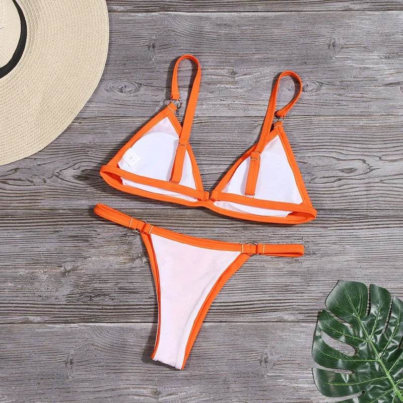 Sexy Bikini Set Beachwear Two Piece Set Summer Thong Bathing Suit Brazilian Swimsuit - Stylemein