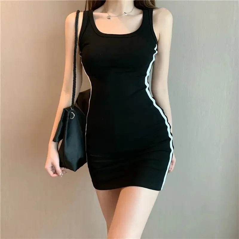 Stylemein - Summer Casual Spaghetti Strap Sheath Dress – Sleeveless Slim Fit Stretch Dress for Women