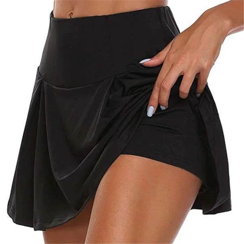 Stylemein - Women’s Quick-Dry Sports Skort – Solid Color Running & Yoga Skirt with Built-In Shorts