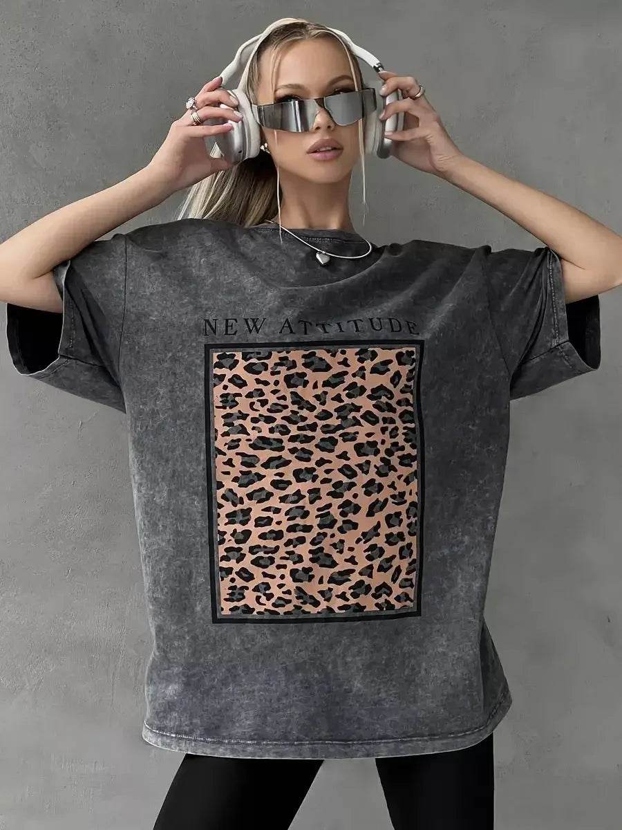 Fierce & Carefree - Vintage Oversized Graphic Tee with Multi Print for Ultimate Summer Vibes - Stylemein
