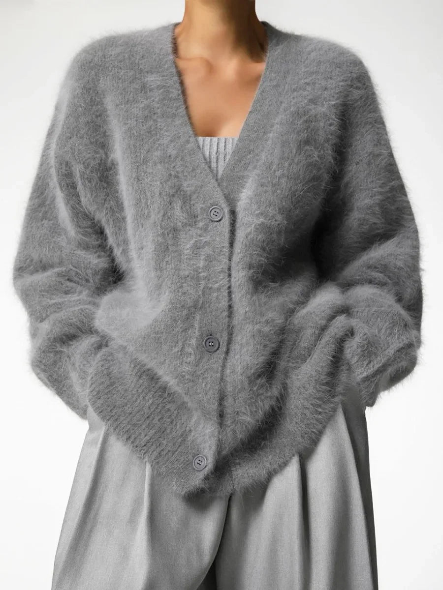 Elegant Knitted Cardigan – Long Sleeve Single-Breasted Casual Sweater