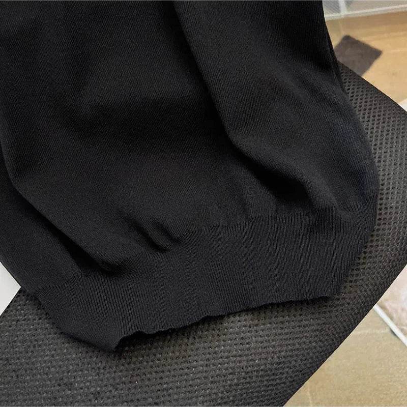 Contrast Color Ice Silk T-Shirt – Loose Knit Summer Top for Women - Stylemein