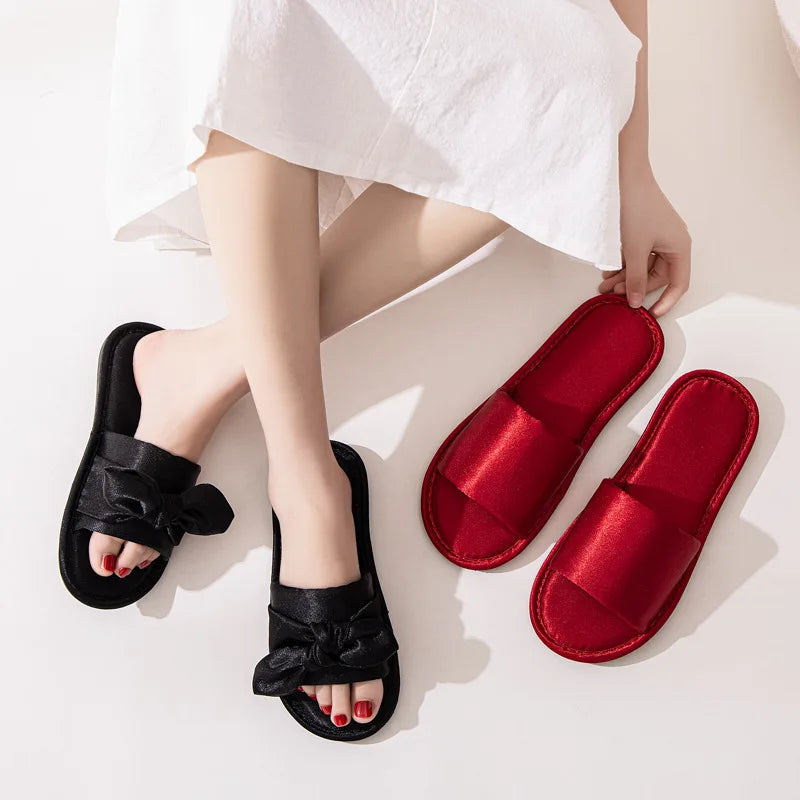 Women’s Bow Slides – Casual Flat Summer Flip Flops for Beach & Daily Wear