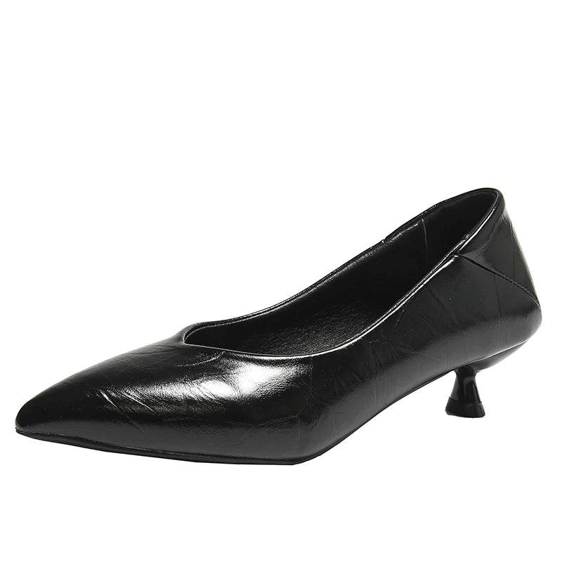 4cm Thin Heels – Embossed Upper Classic Pumps for Wedding, Office & Party, Size 45 Plus Size - Stylemein