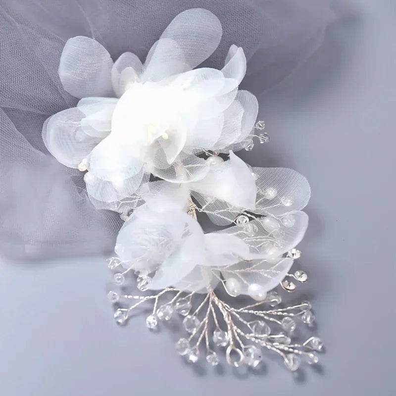 Flower Hair Comb Wedding Hair Accessories, Crystal Headdress, Bridal Hair Ornaments - Stylemein
