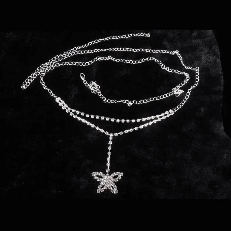 Retro Rhinestone Chain Belt – Multilayer Tassel Waist Chain for Women - Stylemein