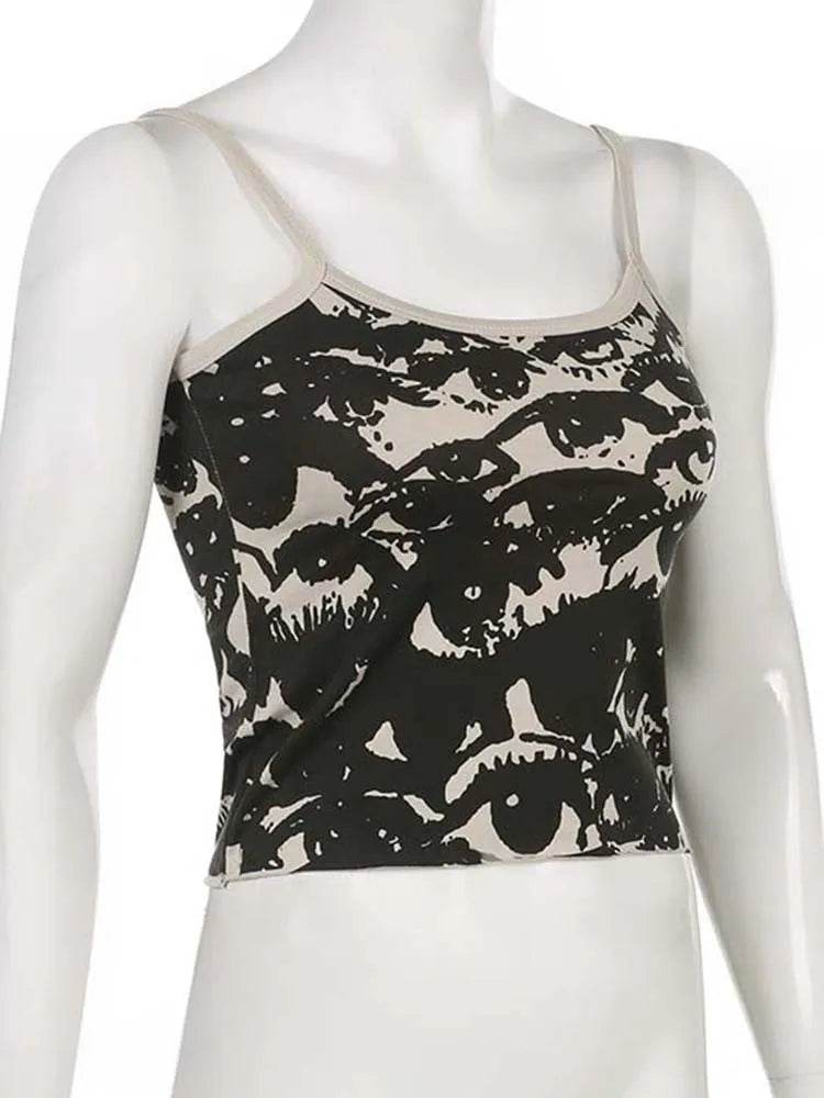 Stylemein - Gothic Portrait Crop Top – Y2K Aesthetic Streetwear Tee