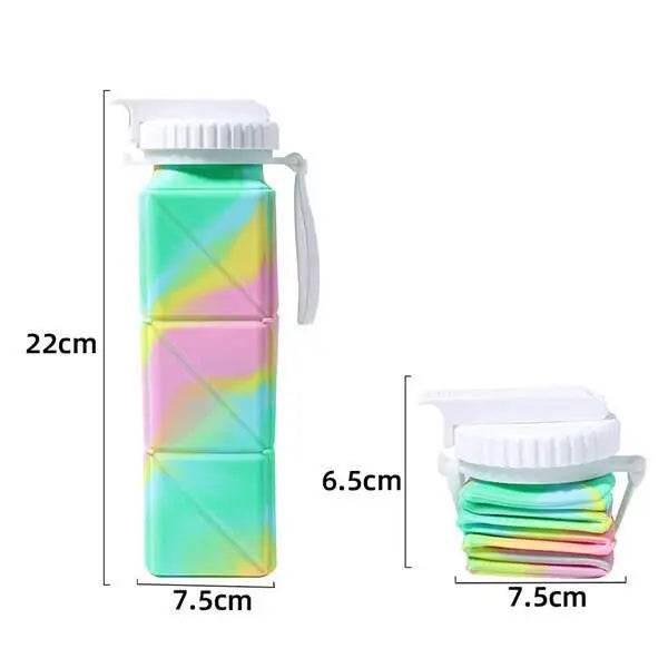 Space-Saving 620ml Collapsible Water Bottle: Leakproof & Reusable for Travel & Gym