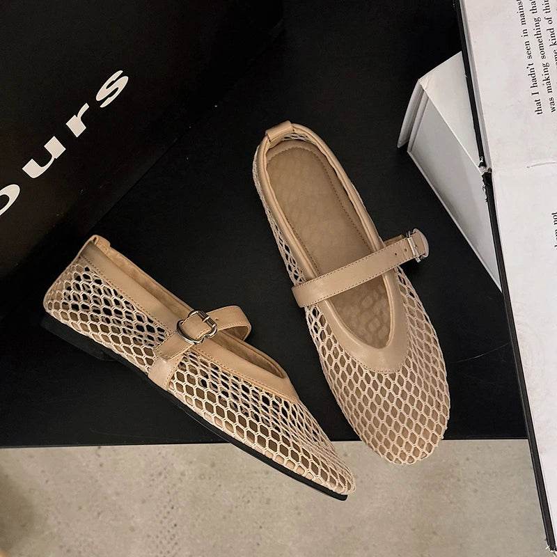 Breathable Hollow Ballet – Women’s Round Toe Mary Jane Sandals for Casual Comfort - Stylemein