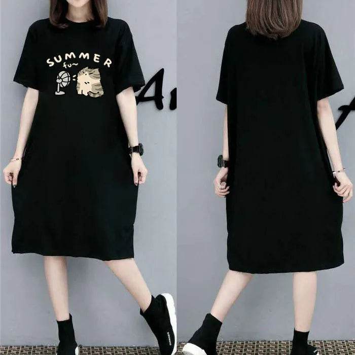 Stylemein - Women’s Plus Size Pullover Dress – Korean Style Summer Casual Outfit
