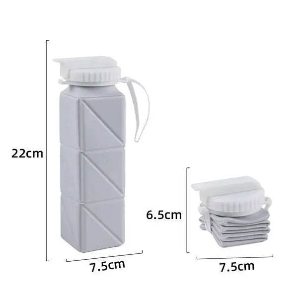 Space-Saving 620ml Collapsible Water Bottle: Leakproof & Reusable for Travel & Gym