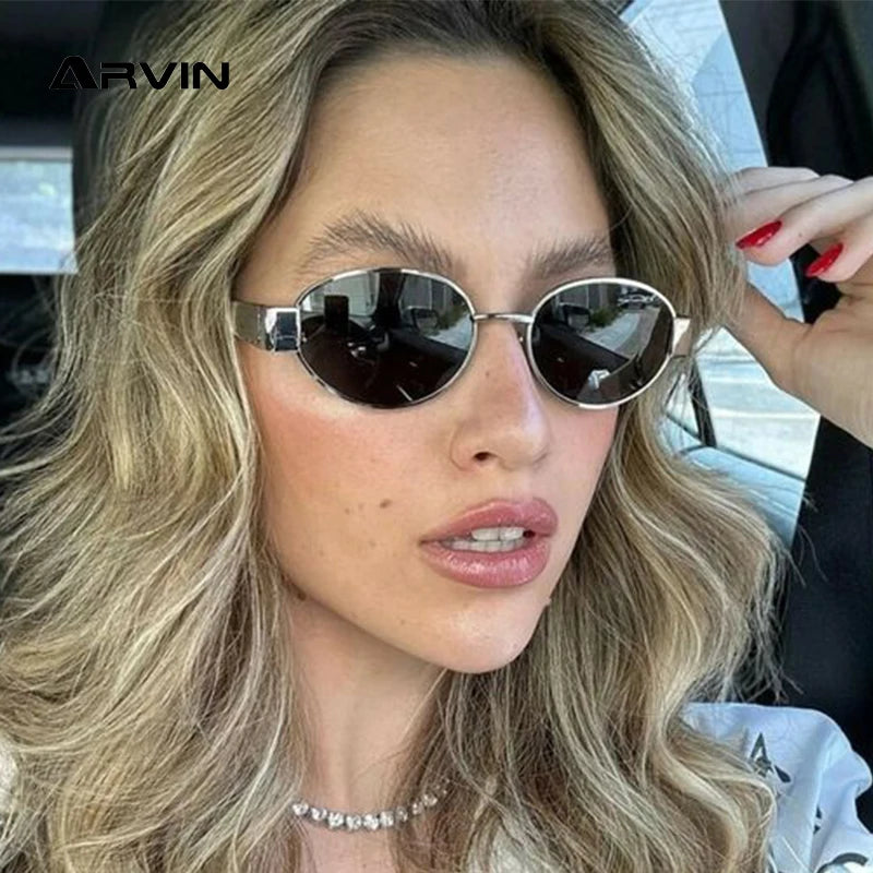 Retro Oval Metal Frame Sunglasses – Classic Unisex UV400 Eyewear for Outdoor Style and Sun Protection