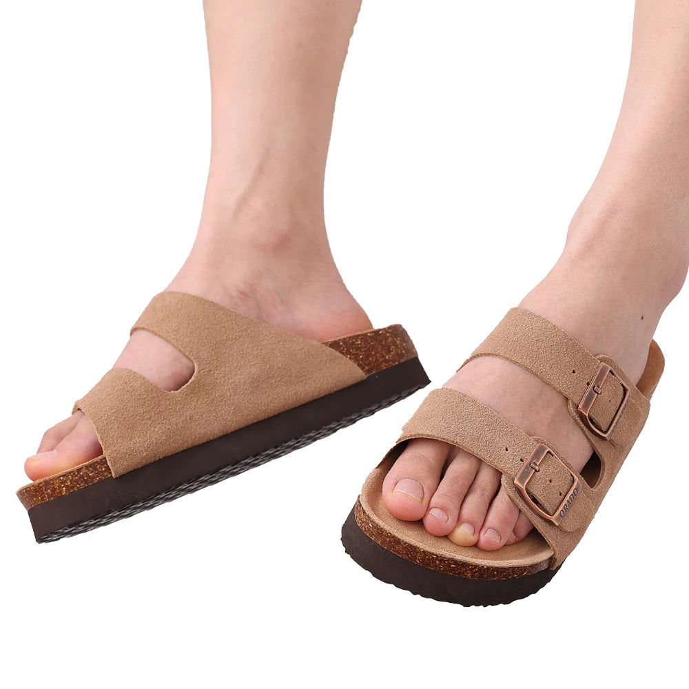 Lightweight slip-on cork sandals for daily wear

