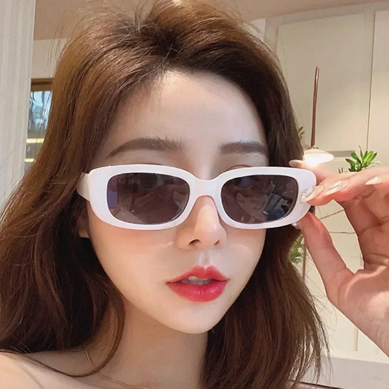 Vintage Small Rectangle Sunglasses – Retro Square Eyewear for Women with Anti-Glare UV Protection