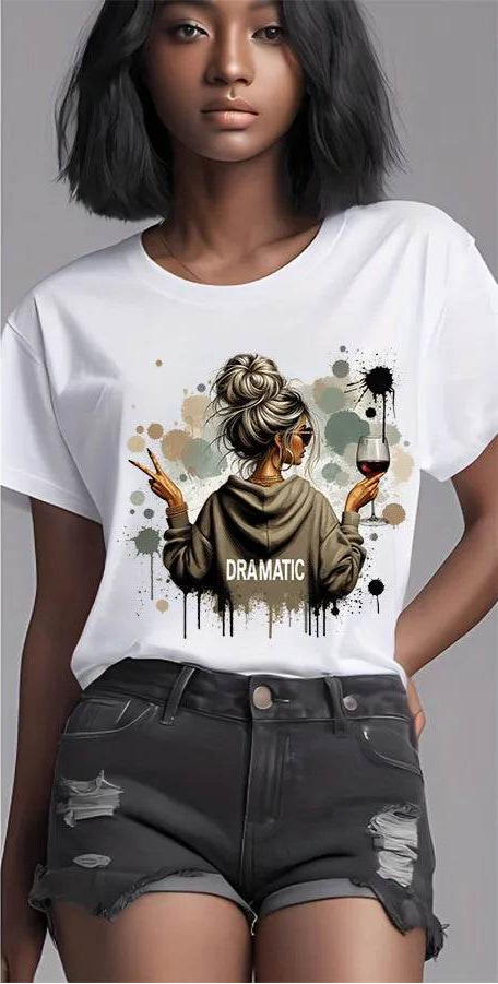 Stylemein - Vintage Retro Woman Iron-On Heat Transfer Decal – Dramatic Design for T-Shirts, Bags & Fabric Decor