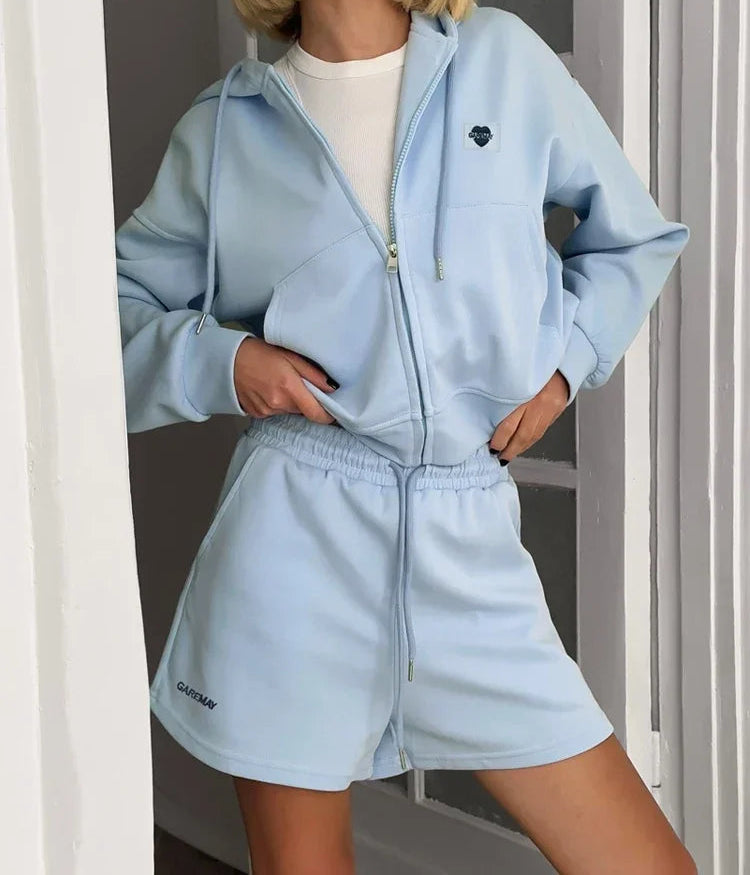 Oversized Pink Two-Piece Summer Set – Cotton Short Sleeve Top & Shorts Tracksuit