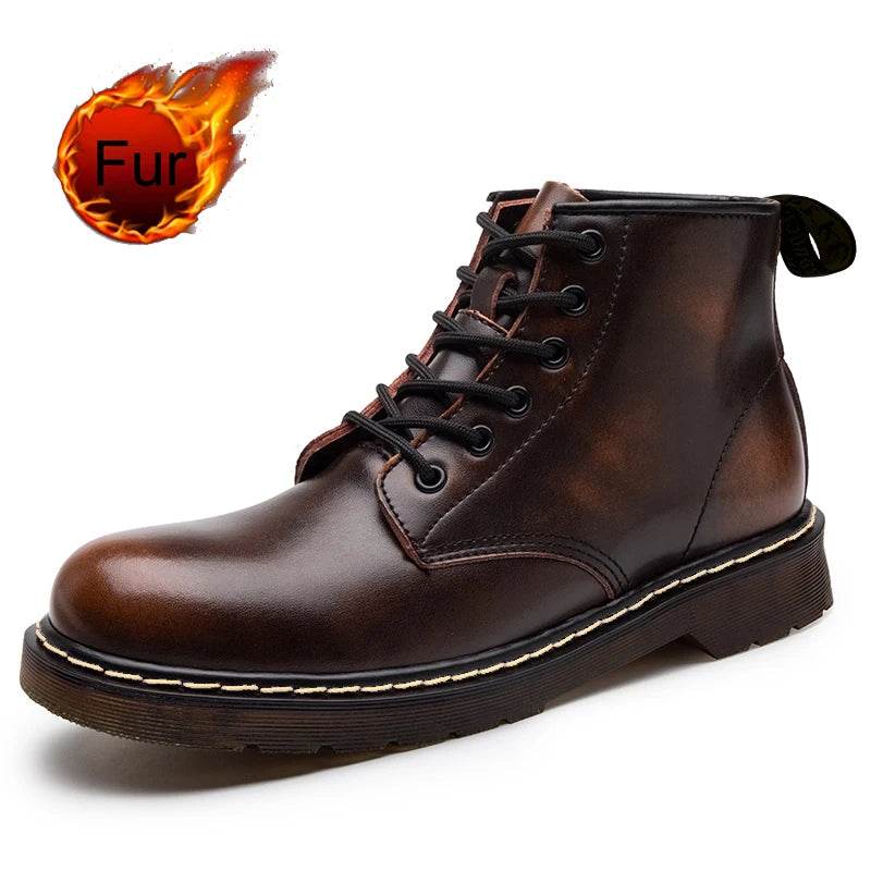 Genuine Leather Unisex Snow Boots – Warm, Stylish & Weather-Ready (Sizes 37–48) - Stylemein
