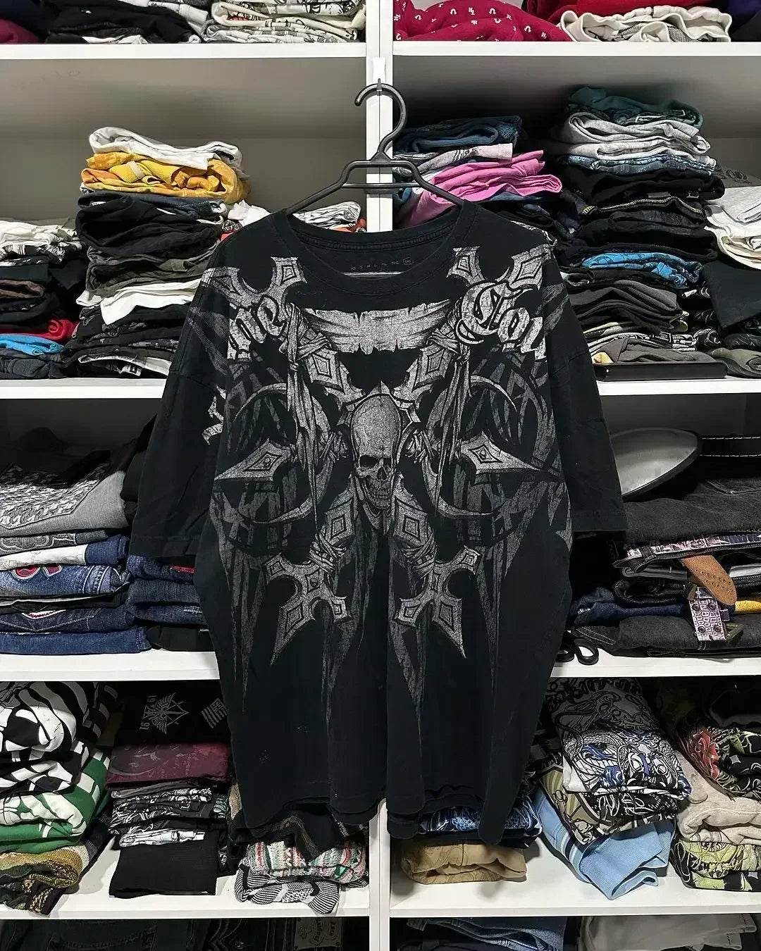 Oversized Vintage Graphic T-Shirt for Women – Edgy Punk Streetwear Tee with Bold Hip Hop Print - Stylemein