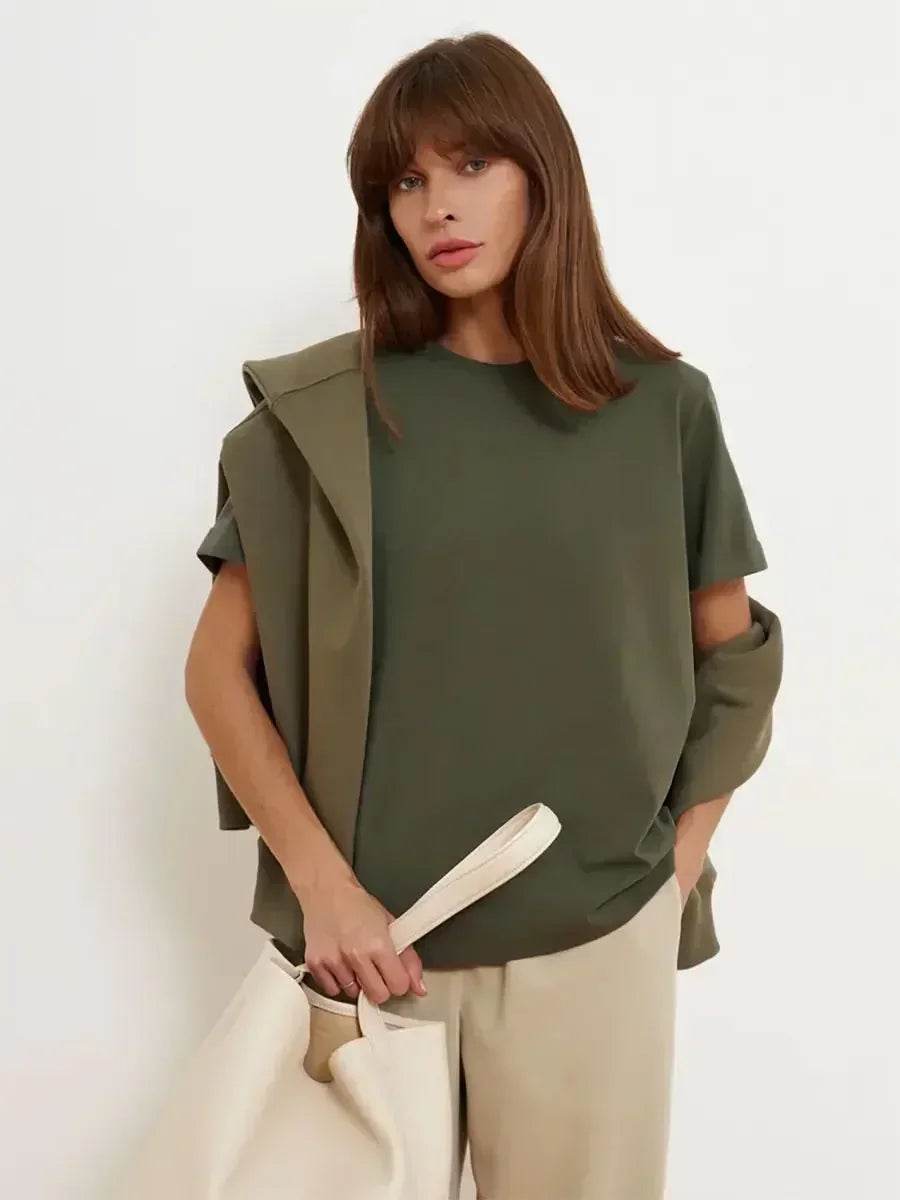 100% Cotton Women’s T-Shirt – Loose Fit Summer Basic Tee - Stylemein